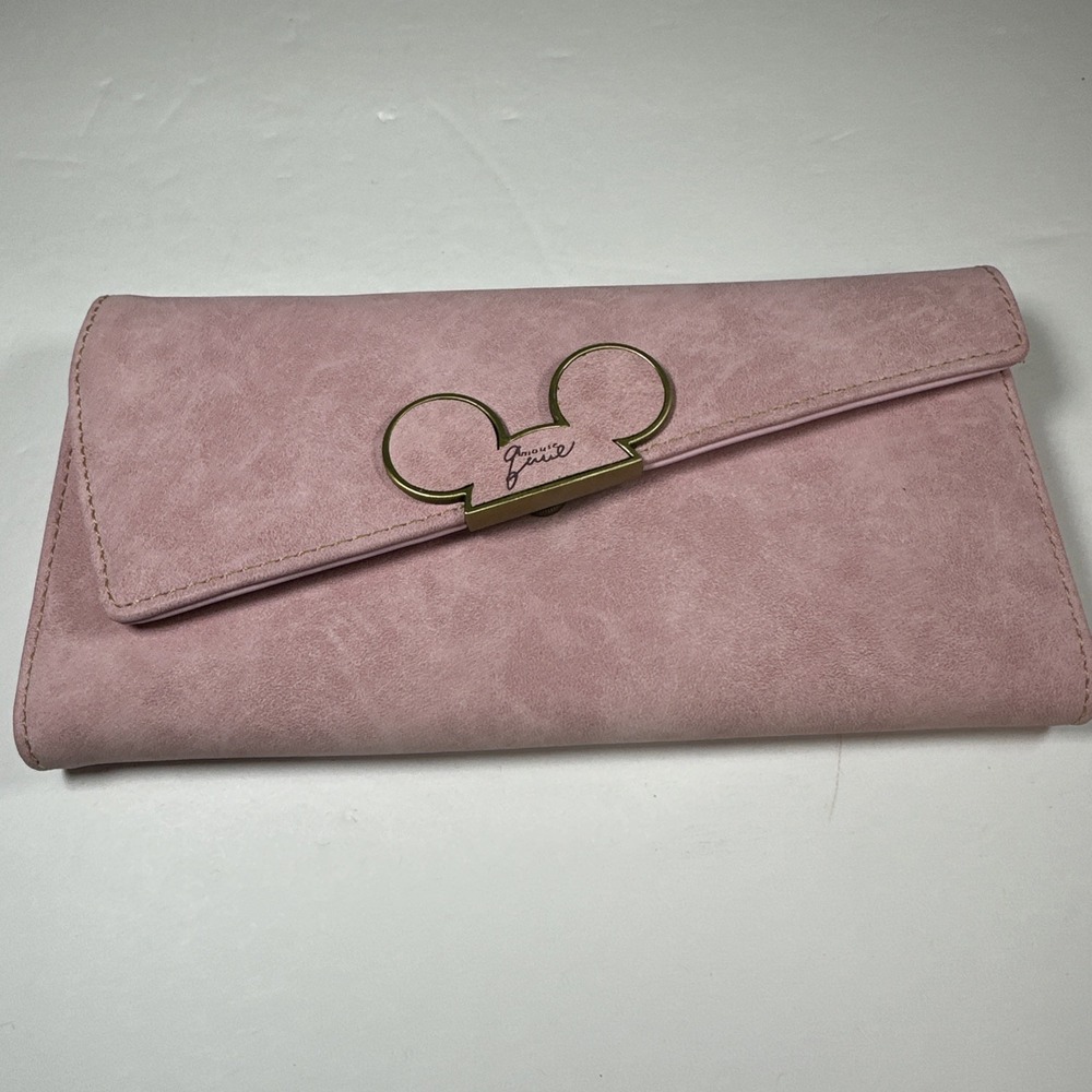 QQ Mouse Prettyzys Faux Leather Wallet Pink 7.5" Long 3.75" Wide